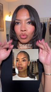 Half Up Half Down with A Middle Part