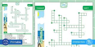 Download this free printable word search and start solving! New Summer Crossword Level 3 Twinkl Puzzled Kids Puzzles