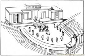 Theatre stage coloring pages sketch coloring page. Old Roman Theatre Coloring Page For Kids Free Buildings Printable Coloring Pages Online For Kids Coloringpages101 Com Coloring Pages For Kids