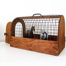 Vintage Wooden Animal Cage Carrier Etsy Pet Cage Wooden Animals Bird Carrier