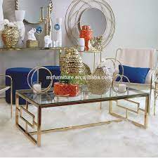 Glass coffee table metal frame silver and gold detail great condition hardly been used as in guest lounge. Glass Stainless Steel Coffee Table In Gold Buy Glass Gold Coffee Table Gold Frame Coffee Table Stainless Steel Glass Cocktail Table Product On Alibaba Com