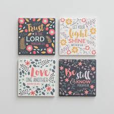 Scripture Ceramic Coasters Set Of 4 Ceramic Coasters Diy Coasters Tile Diy Coasters
