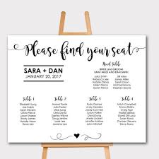 Seating Chart Wedding Seating Chart Rustic Seating Chart Seating Chart Template Calligraphy Seating Chart Seating Chart Printable 24x36