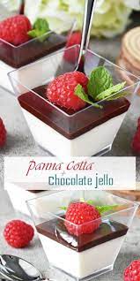Panna Cotta With Chocolate Jello Quick And Easy Creamy Rich In Flavor Vanilla Base With Silky Chocola Valentines Recipes Desserts Chocolate Recipes Desserts