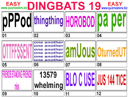 Dingbats word trivia all levels 500+ answers in one page 1. Dingbats
