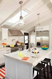 cottage kitchens, vaulted ceiling lighting