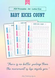 Baby Kick Count Printable Fetal Movement Counting Template