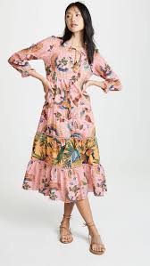 Farm Rio Tropical Birds Long Dress Long Dress Dresses China Fashion