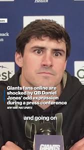 Giants fans online are shocked by QB Daniel Jones' odd expression during a  press conference.