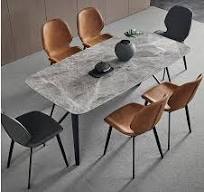 Whole Sale Nordic Modern Minimalist Marble Rectangular Dining Table and  Chair Combination Small Apartment Household Dining Table