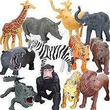 Amazon Com Bolmaz Safari Zoo Animal Figurines Toys 24pcs Plastic Jungle Animals Figures Jumbo Forest Wi Animal Figurine Toys Farm Animal Toys Animal Figures