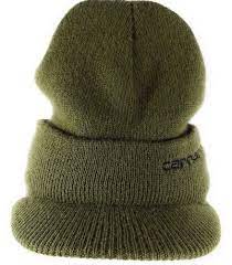 Men S Carhartt Army Green Visor Beanie Carhartt Visorbeanie Men Knit Knitted Hats Visor Beanie