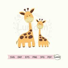 Download Cute Mom And Baby Giraffe Svg Dxf Png Nursery Wall Art Etsy