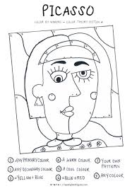 Here you'll find all kinds of art lessons for kids, including how to draw for kids, even painting and origami for kids. Picasso Art Colouring Page For Kids Feeding Stick Figures Art Lessons For Kids Picasso Art Art Handouts