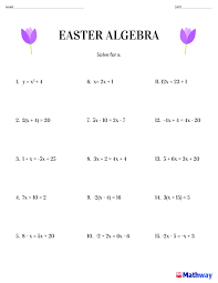 Algebra Worksheets Just In Time For Easter If You Want More Worksheets Check Out Our Board Algebra Problems Algebra Algebra Worksheets