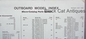Details About Orig Mercury Outboard Model Index Micro Catalog Parts System Chart May 1984
