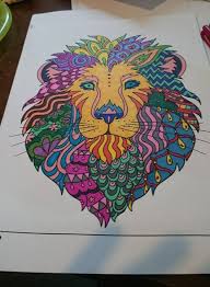 How Great Does This Lion Look Coloured In Wonderful Colorus Used To Make Him Look Fierce An Mindfulness Colouring Mindfulness Colouring Sheets Coloring Sheets