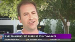 A helping hand: Big surprise for co-worker