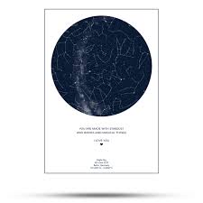 Magical Night Sky Custom Star Map Canvas And Poster
