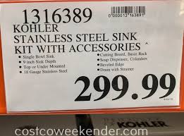 kohler cater stainless steel sink kit
