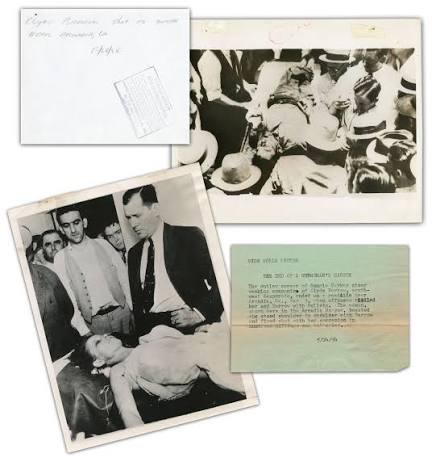 Lot - Bonnie & Clyde, Two Vintage Postmortem Press Photos Including "The  End of a Gunwoman's Career"