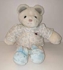 Vintage Gund Teddy Bear Teddy Two Shoes Blue Bunny Slippers 1985 Stuffed Animal Teddy Bear Blue Bunny Teddy
