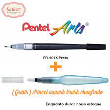 Permite traço fino ou grosso de acordo com a pressão usada. Caneta Pincel Aquarela Color Brush Preto Darlene Artesanatos