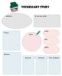 Vocabulary Study Graphic Organizer Free Vocabulary Study