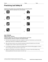 Science safety symbols and meanings. Practicing Lab Safety Iii Printable 6th 12th Grade Teachervision