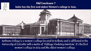 Indian Education Fun Facts First Women College In Asia University Of Calcutta Fun Education Marketing Courses