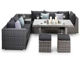 Rattan Verona Grey Corner Sofa With Dining Table Grey Rattan Garden Furniture Rattan Corner Sofa Rattan Garden Corner Sofa