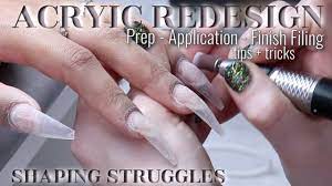 Acrylic Re Design Long Nails Detailed Prep Application Finish Filing Youtube Long Nails Cute Summer Nail Designs Winter Nails Acrylic