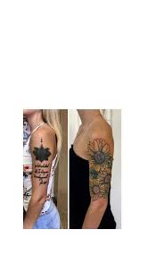 Dark Tattoo Coverup Sunflower Tattoo Tattoo Coverup Cover Up Tattoos Up Tattoos Tattoo Cover Up