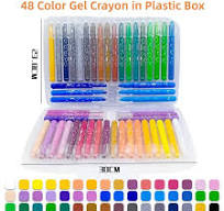 48 Colors Gel Crayons for Toddlers, Non-Toxic Twistable Crayons Set for  Kids Children Coloring, Crayon-Pastel-Watercolor Effect (Plastic Box)