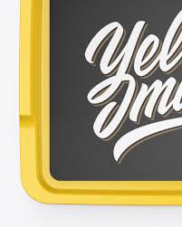 Sign up for a pro account with zofile.com for fast download. Matte Food Tray W Paper Mockup In Indoor Advertising Mockups On Yellow Images Object Mockups