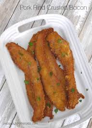 I love bacon, this is a very good recipe and this is a very easy app. Pork Rind Crusted Bacon Step Away From The Carbs