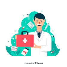 Download Flat Smiling Pharmacist Simple Background For Free