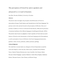Le porno a peur de. Pdf The Perception Of French By Native Speakers And Advanced L2 L3 And L4 Learners