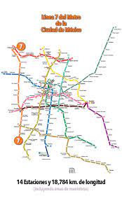 2.2 km, tiempo estimado 4 minutos. Linea 7 Del Metro De La Ciudad De Mexico Mexico Real