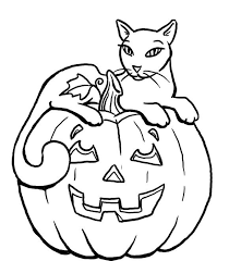 Some of these pictures look great using green grass, purple skies, orange pumpkins and yellow candlelight. Pumpkin Halloween Black Cat Coloring Pages For Kids Halloween Coloring Pages Halloween Cat Coloring Pages Cat Coloring Page