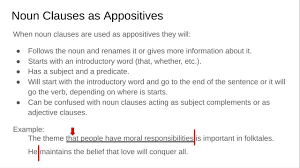 Catching fire, you have probably heard the song who we are, by imagine dragons. Noun Clauses As Appositives Grammar 8 8 Google Slides Youtube