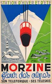 R Michaud Avril Morzine Fleur Des Alpes Station D Hiver Et D Ete Vers 1935 Creation Affiches De Voyage Retro Affiche De Voyage Vintage Affiche Retro