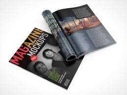 Grid of magazines covers mockup to showcase your magazine cover design presentation in a photorealistic look. Glossy Magazine Front Back Covers Inside Pages Psd Mockup Psd Mockups