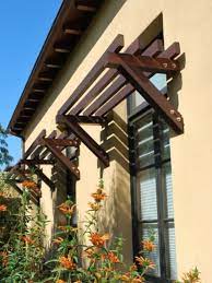 Mini Pergola Over Window For Windows Over Deck Rustic Exterior Windows Exterior House Exterior