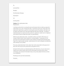 Once you have your addresses, you now let the receiver know what the entire letter is. Work Permission Letter Format Sample Work Authorization Letters