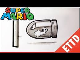 How To Draw Bullet Bill From Super Mario Bros Easy Things To Draw Easy Drawings Stick Men Drawings Drawings