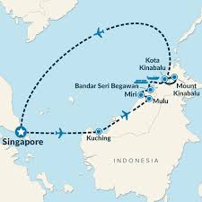 Travel time if you fly via plane is 1 hour 40 minutes. Treasures Of Borneo And Singapore