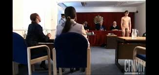 CFNM stripped and measured - intense inspection