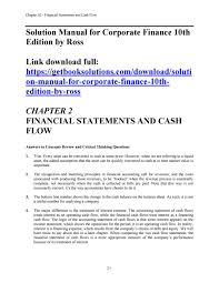 Download Solution Manual For Corporate Finance 10th Edition By Ross Giao Dục