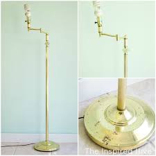 Floor lamp features a brass and frosted white glass. How To Makeover A Brass Lamp Monthly Diy Challenge The Inspired Hive